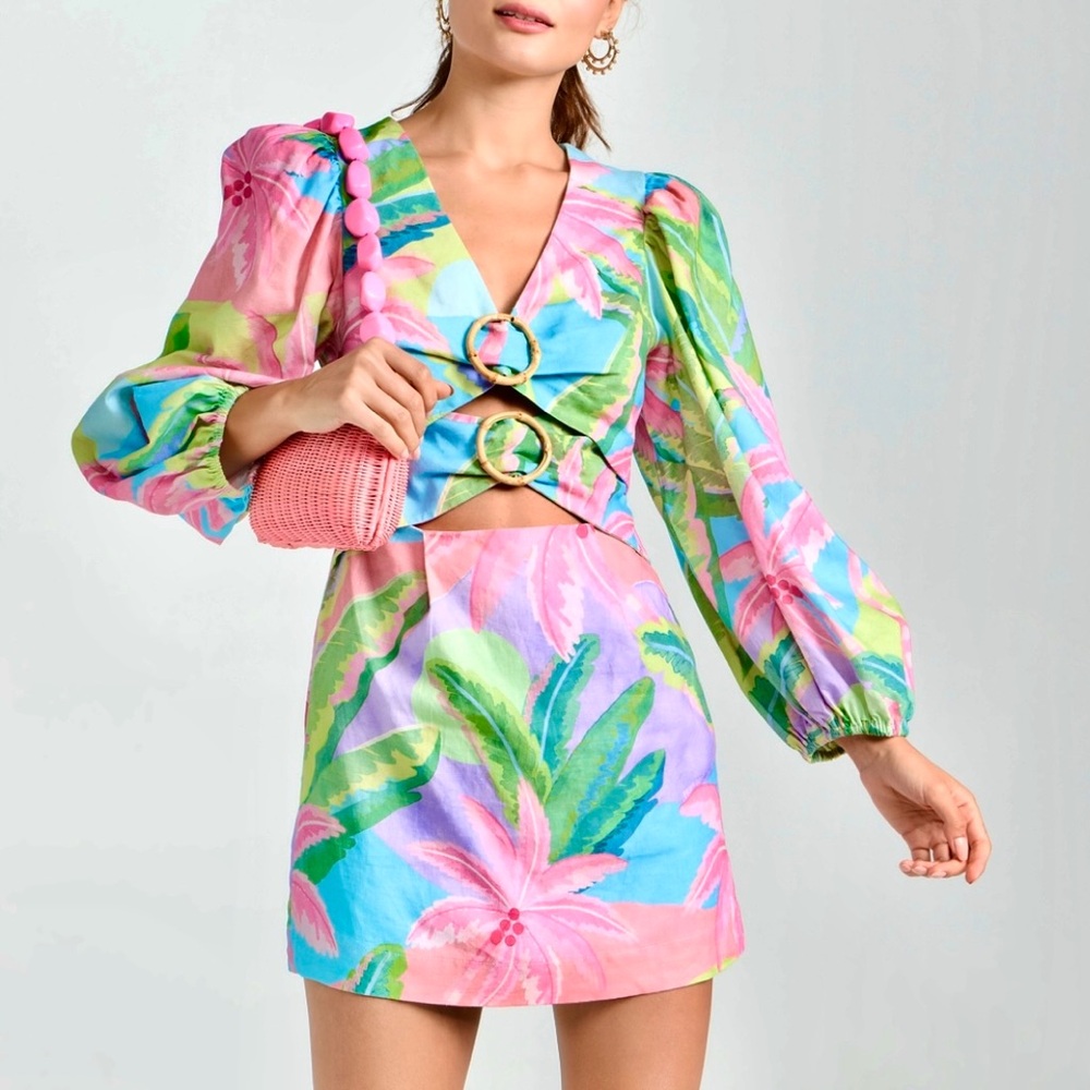 πΊπHPππΊ NWT Farm Rio Beach Vibe Mini Dress - Picture 6 of 16